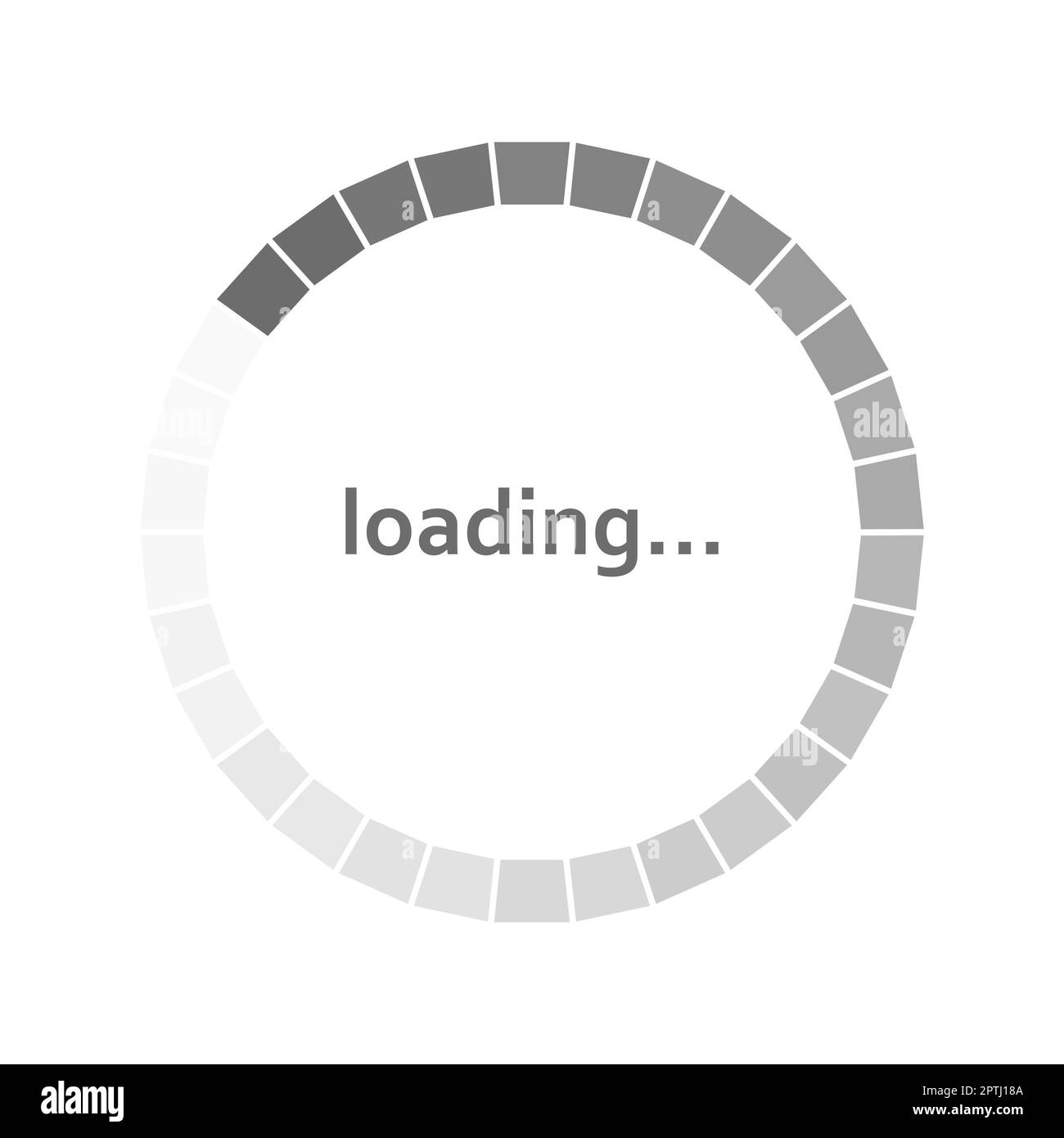 Circle scale download status, download progress on white background