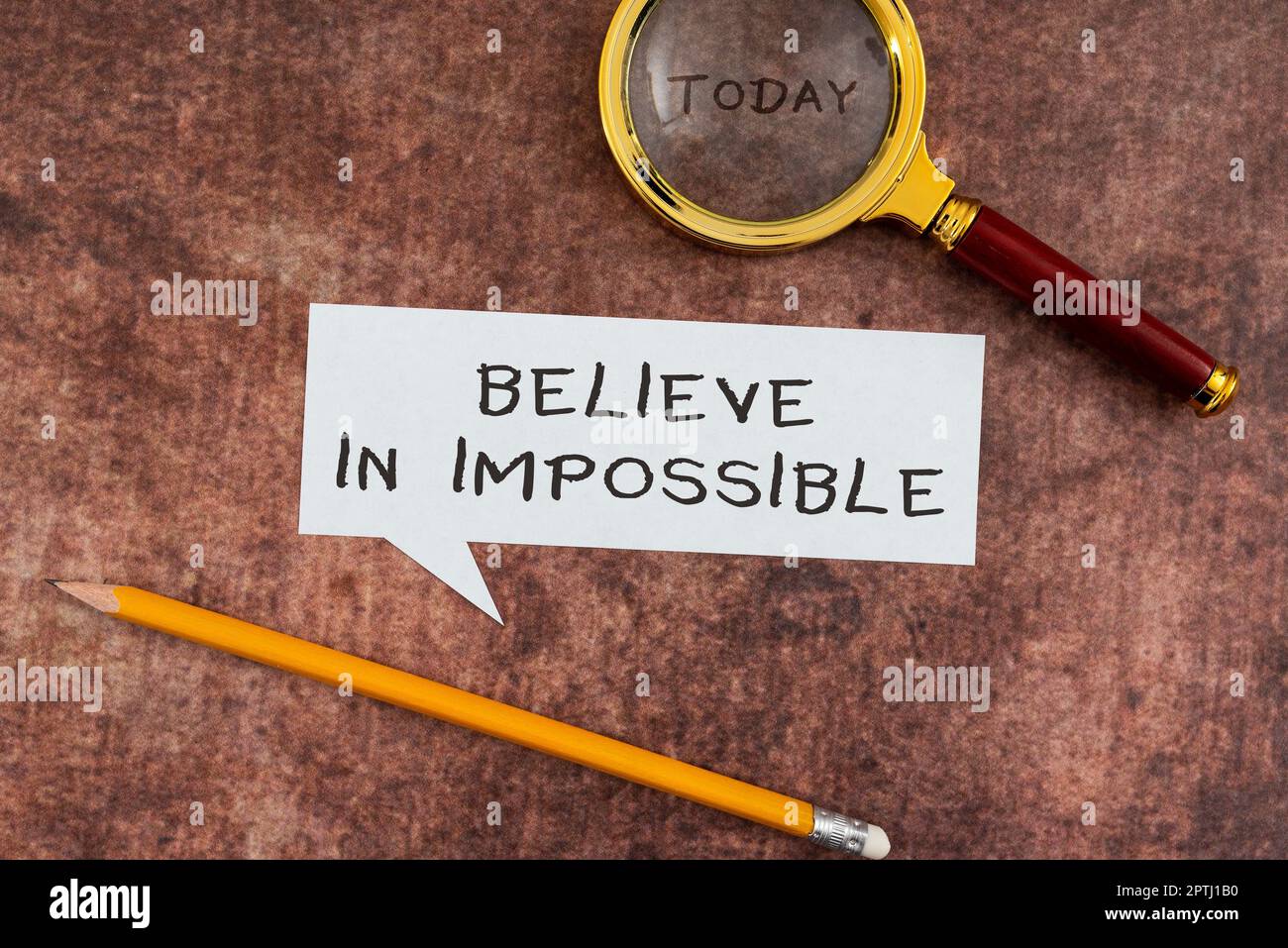 Text sign showing Believe In Impossible, Word Written on motivation and ...