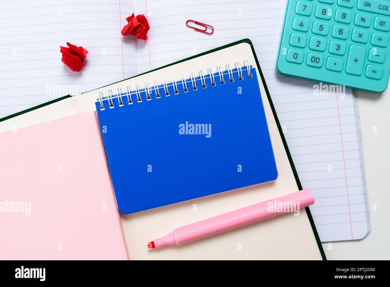 Multiple Assorted Collection Office Stationery Photo Placed Over Table Stock Photo