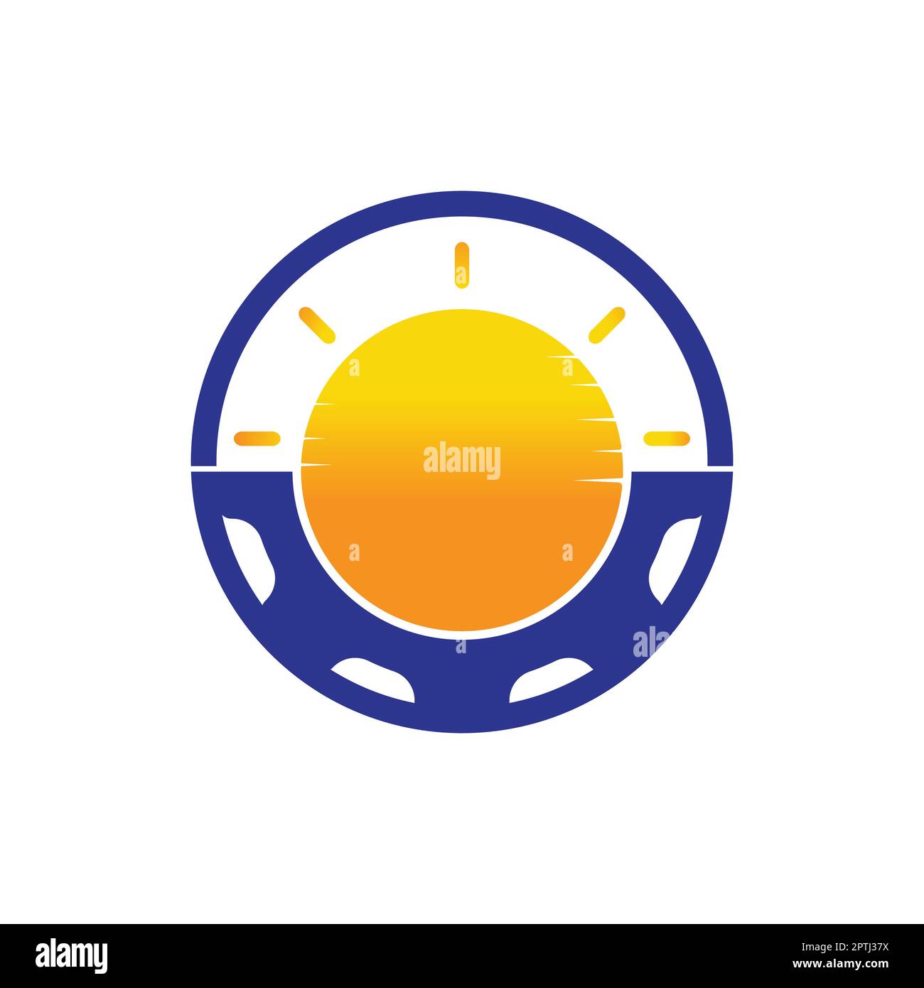 Sun gear vector logo design. Solar panel technology logo concept Stock