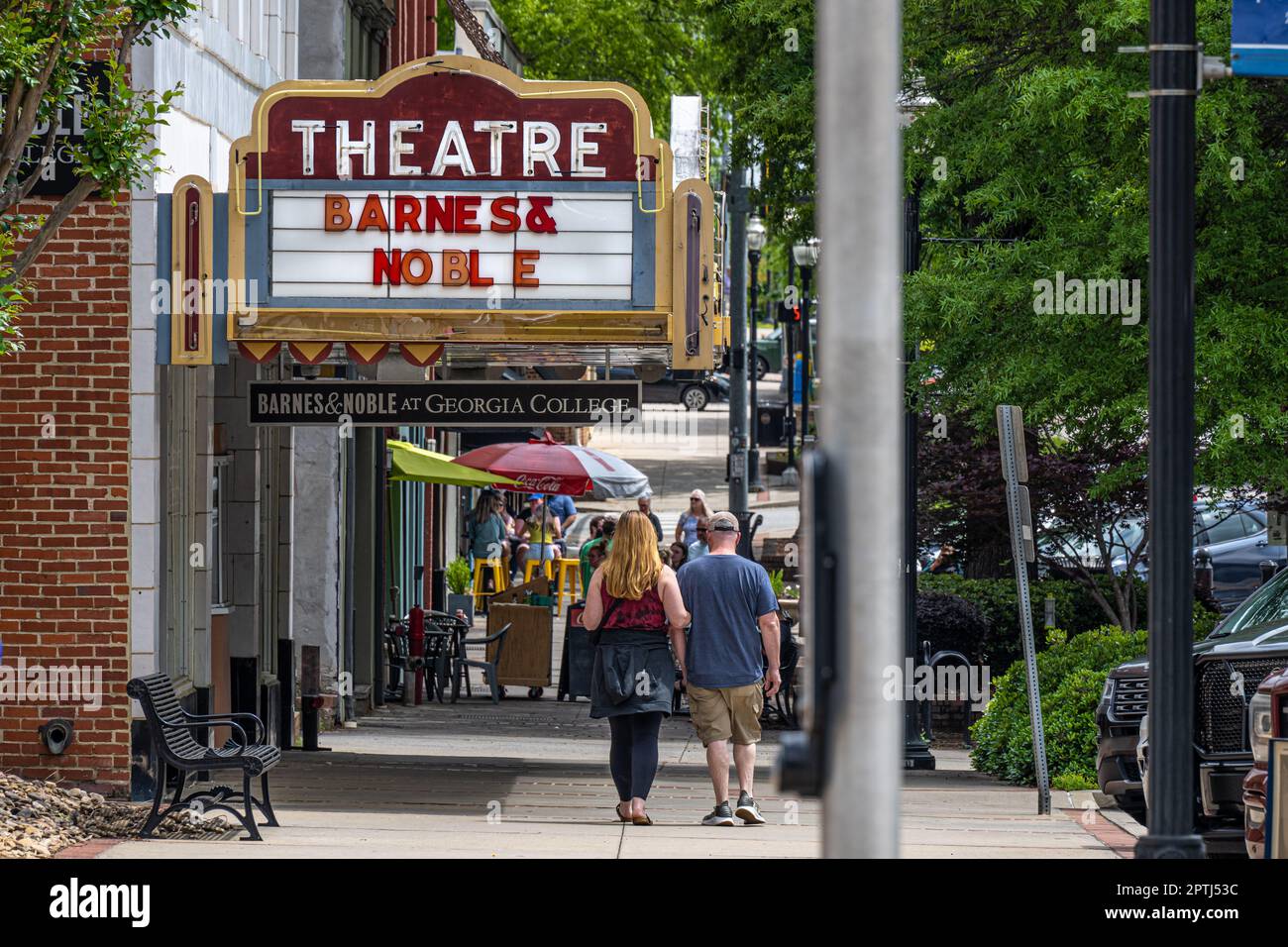 Barnes & Noble Booksellers at Georgia College, located in the historic Campus Theater in downtown Milledgeville, Georgia. (USA) Stock Photo