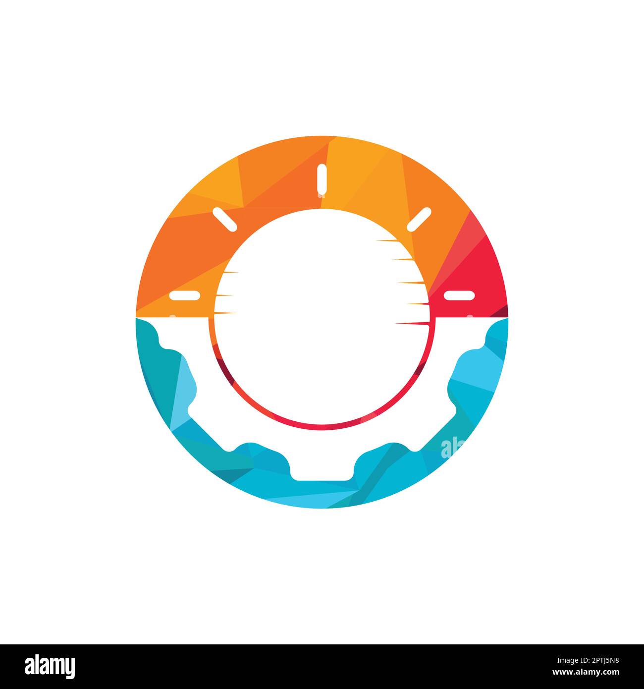 Sun gear vector logo design. Solar panel technology logo concept Stock