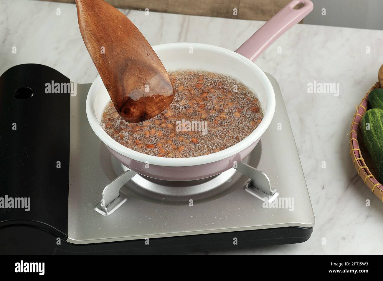 Deep Fried Peanut in Hot Oil, Cooking Process Stock Photo Alamy