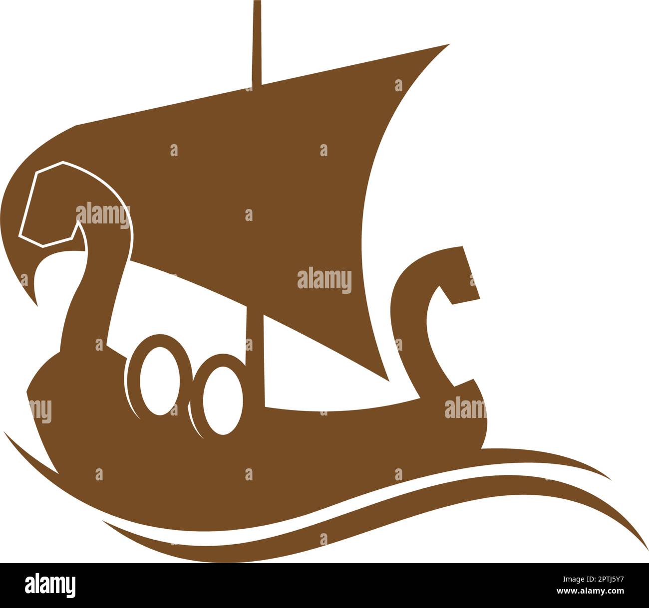 Viking ship icon logo design illustration Stock Vector