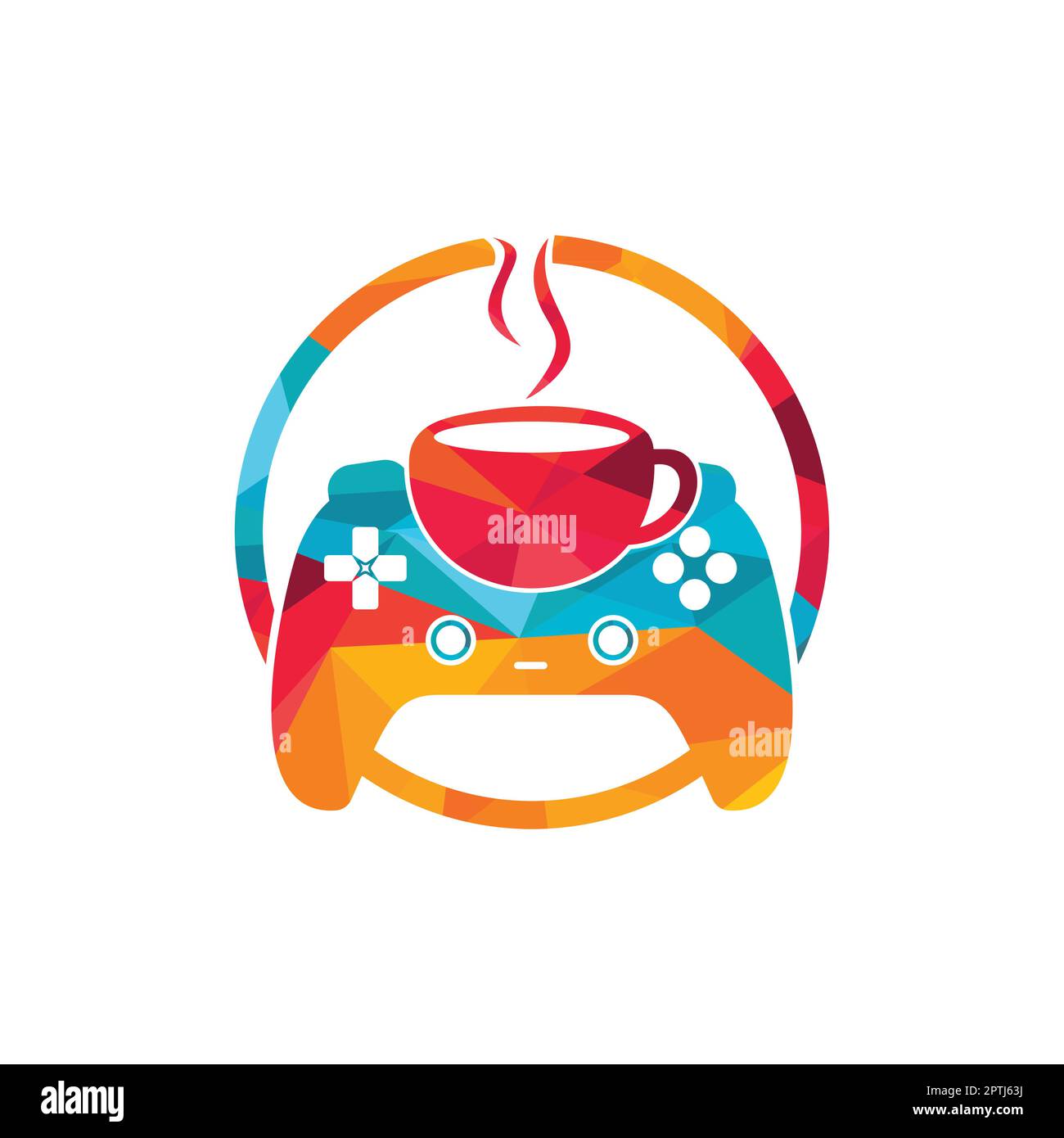 Gamer cafe vector logo design template. Stock Vector