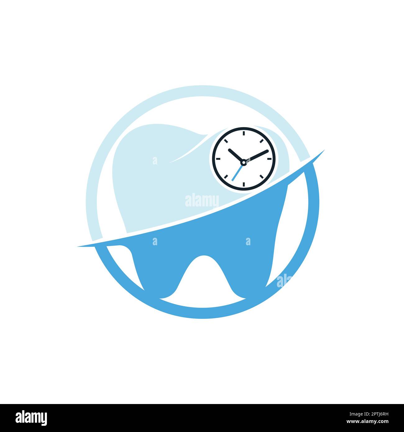 Dental time vector logo design template. Human tooth and clock icon