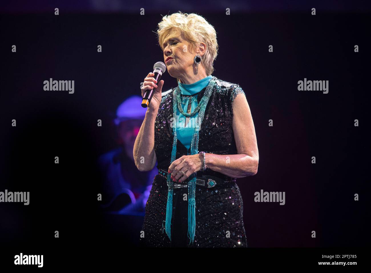 Janie Frickie performs at Still Playin' Possum - George Jones Tribute at Propst Arena on April 25, 2023 in Huntsville, Alabama. Credit: Jamie Gilliam/The Photo Access Stock Photo