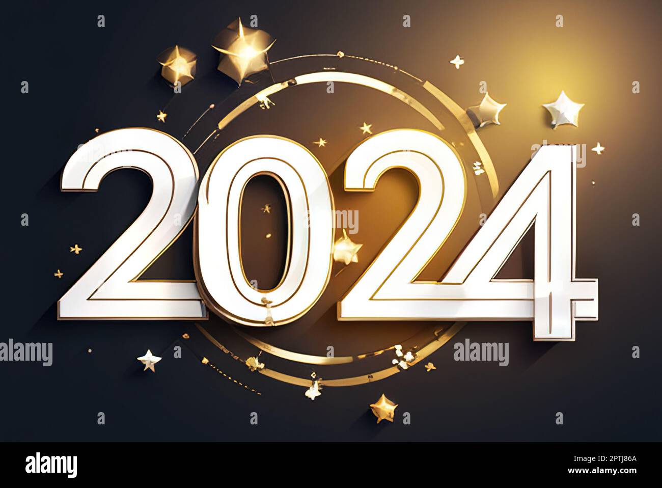 Happy New Year Celebration 2024 Colorful Background. Holiday greeting