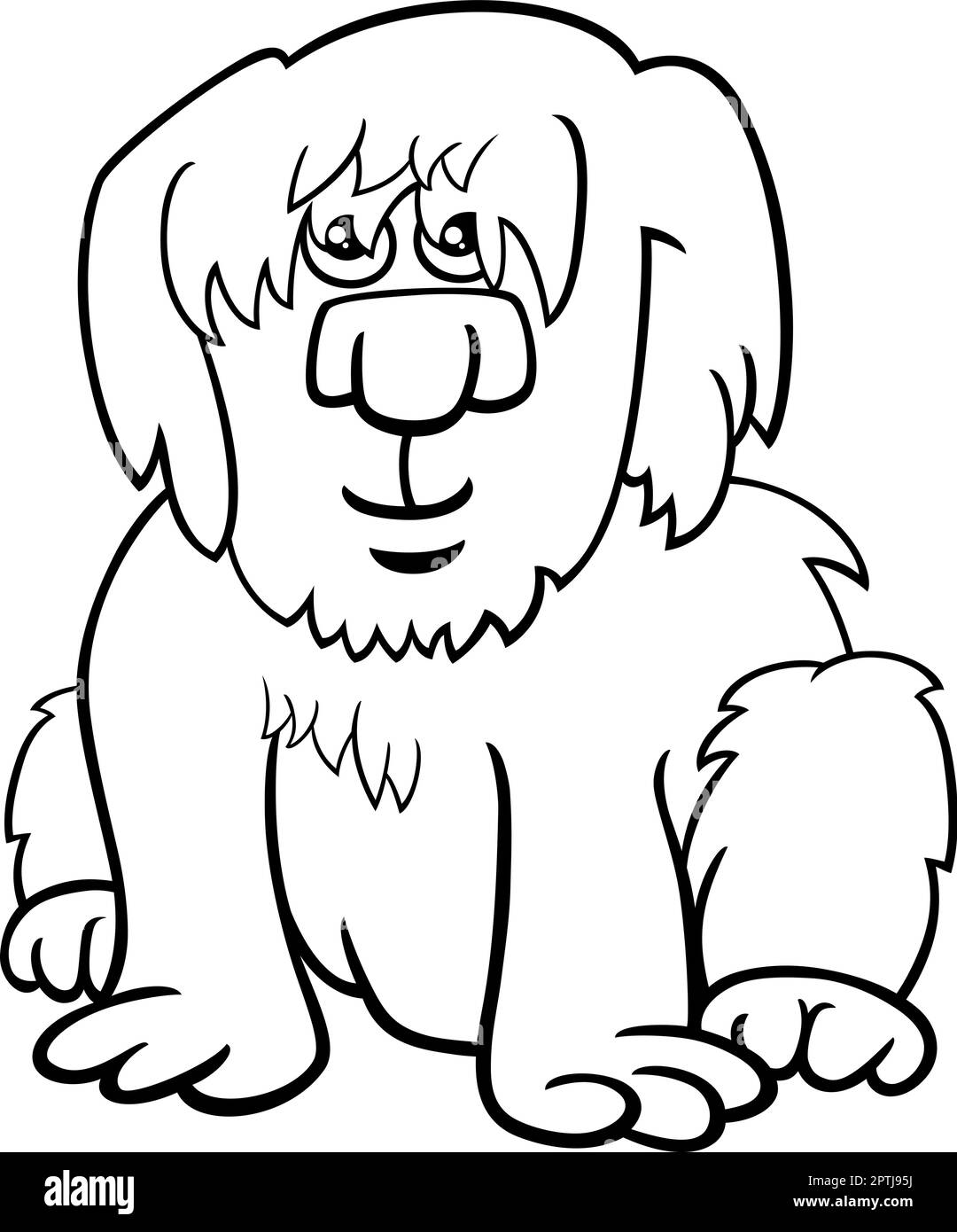 cartoon shaggy dog character coloring page Stock Vector Image & Art - Alamy