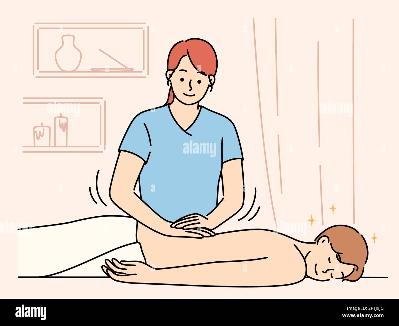 Manual massage treatment professional Stock Vector Images - Alamy