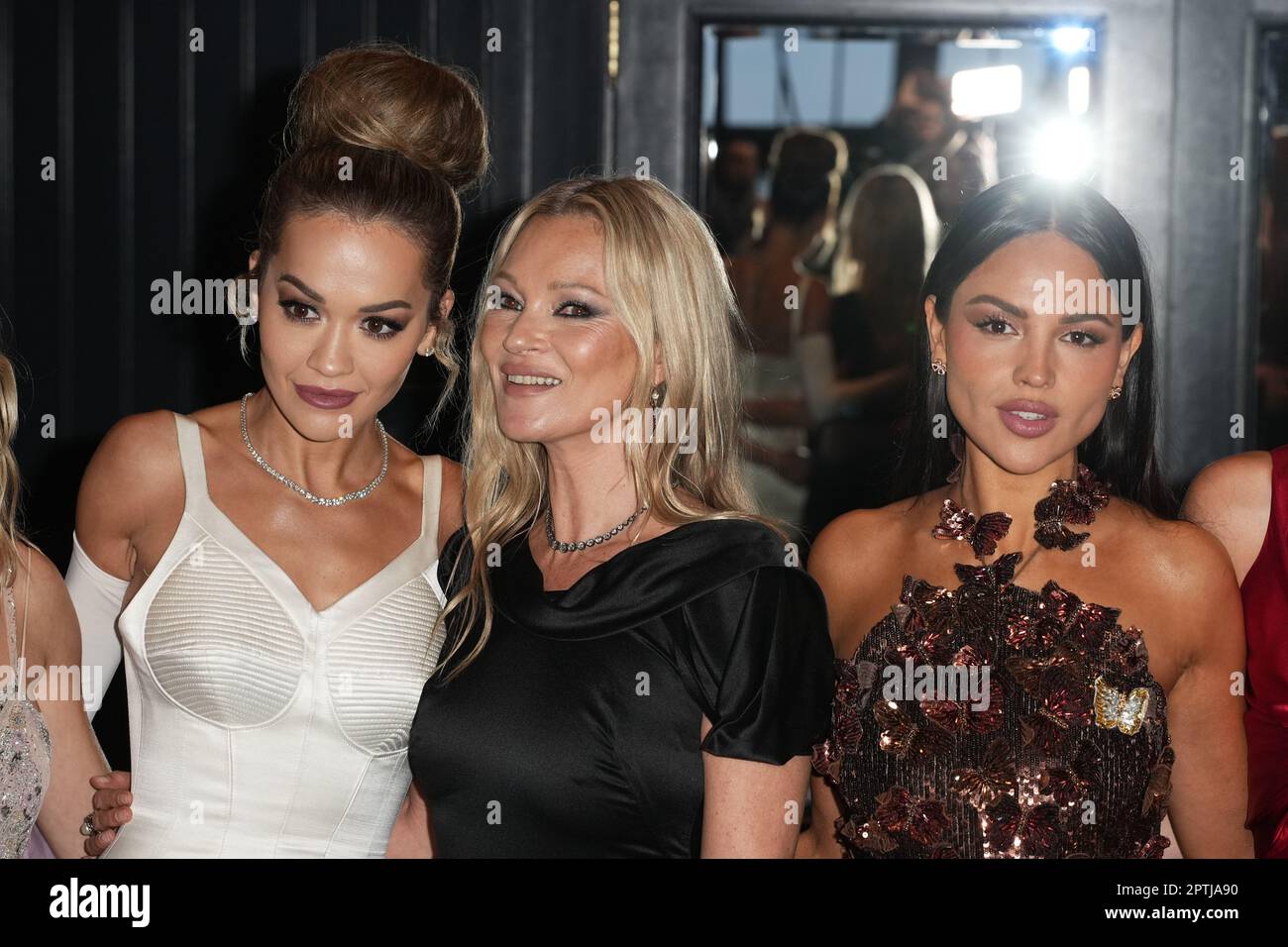 New York, United States. 27th Apr, 2023. Rita Ora, Kate Moss, and Eiza
