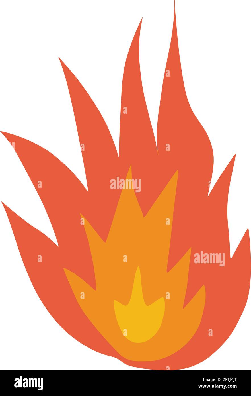 Fire icon vector abstract shape burning hot flame illustration Stock