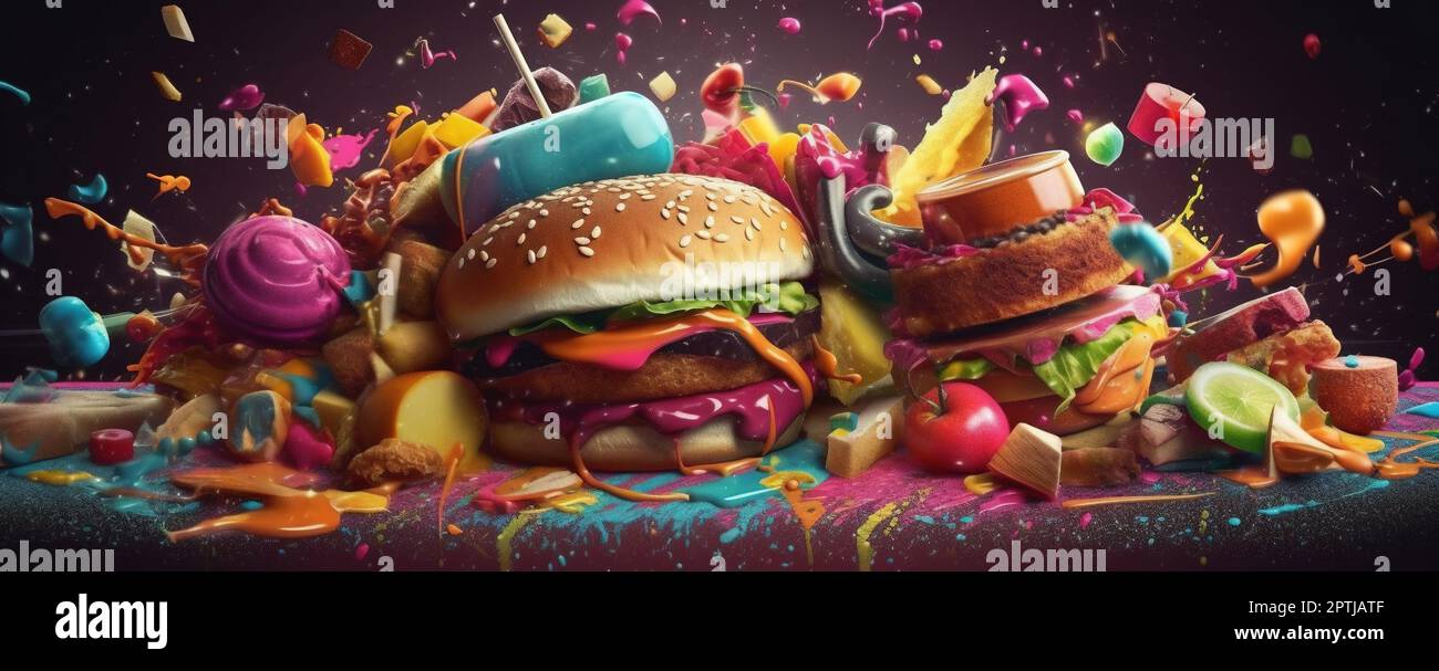 Junk Food Addiction A Colorful and Bold Warning Stock Photo Alamy