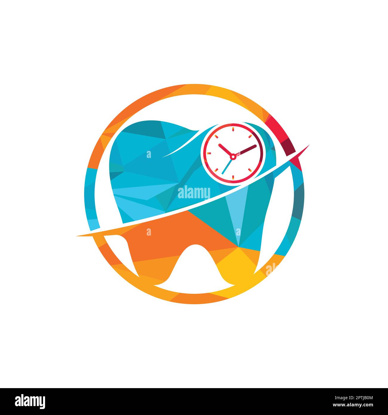 Dental time vector logo design template. Human tooth and clock icon