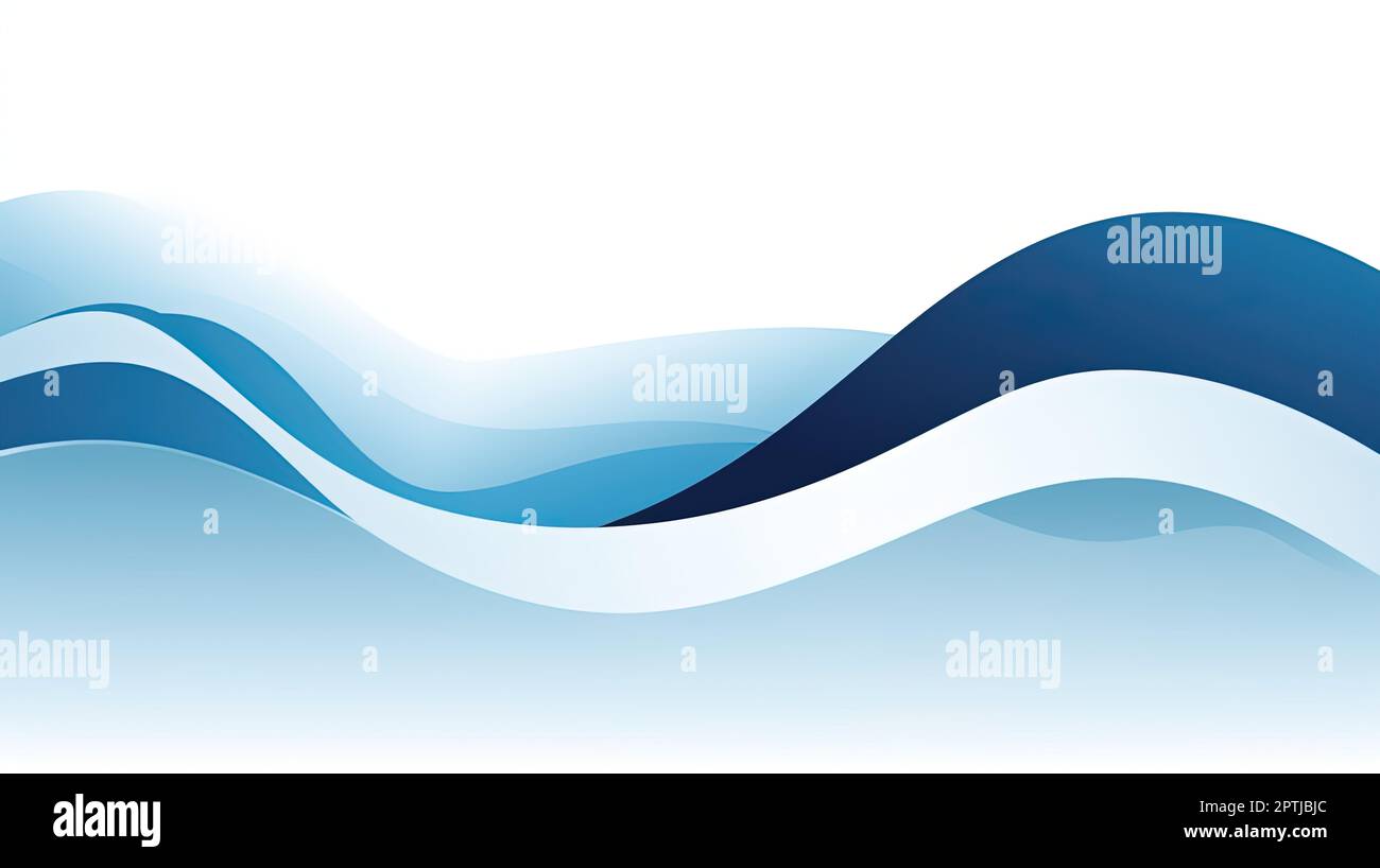 abstract blue background with smooth lines and waves, vector ...