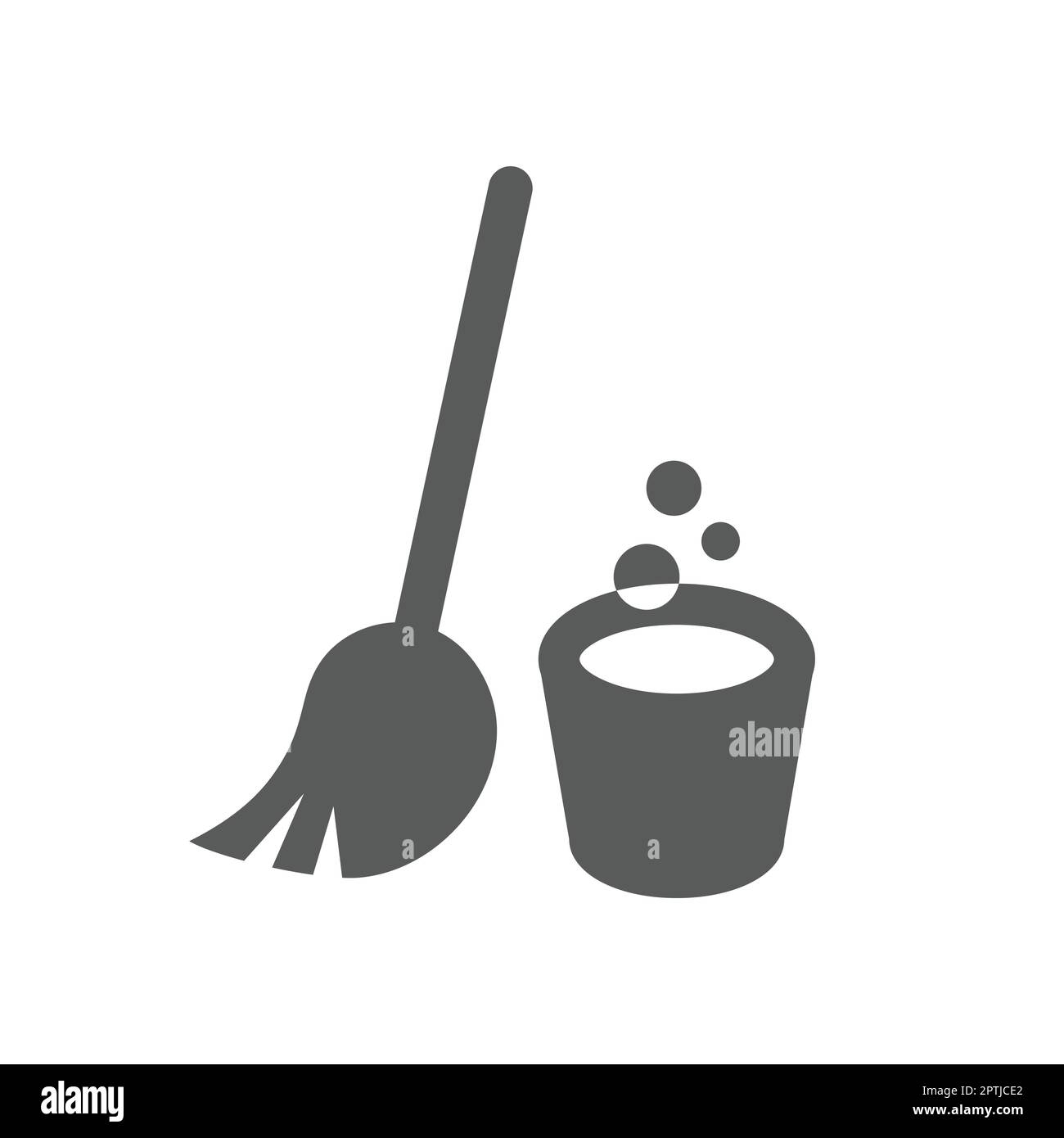 Mop and bucket black vector icon Stock Vector Image & Art Alamy