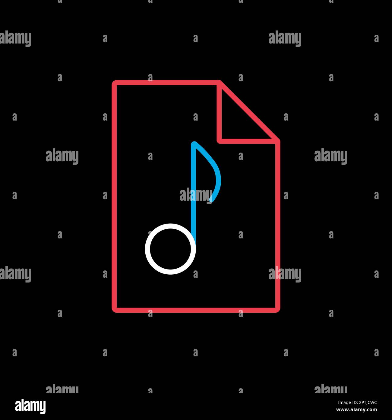 Music file vector on black background icon Stock Vector