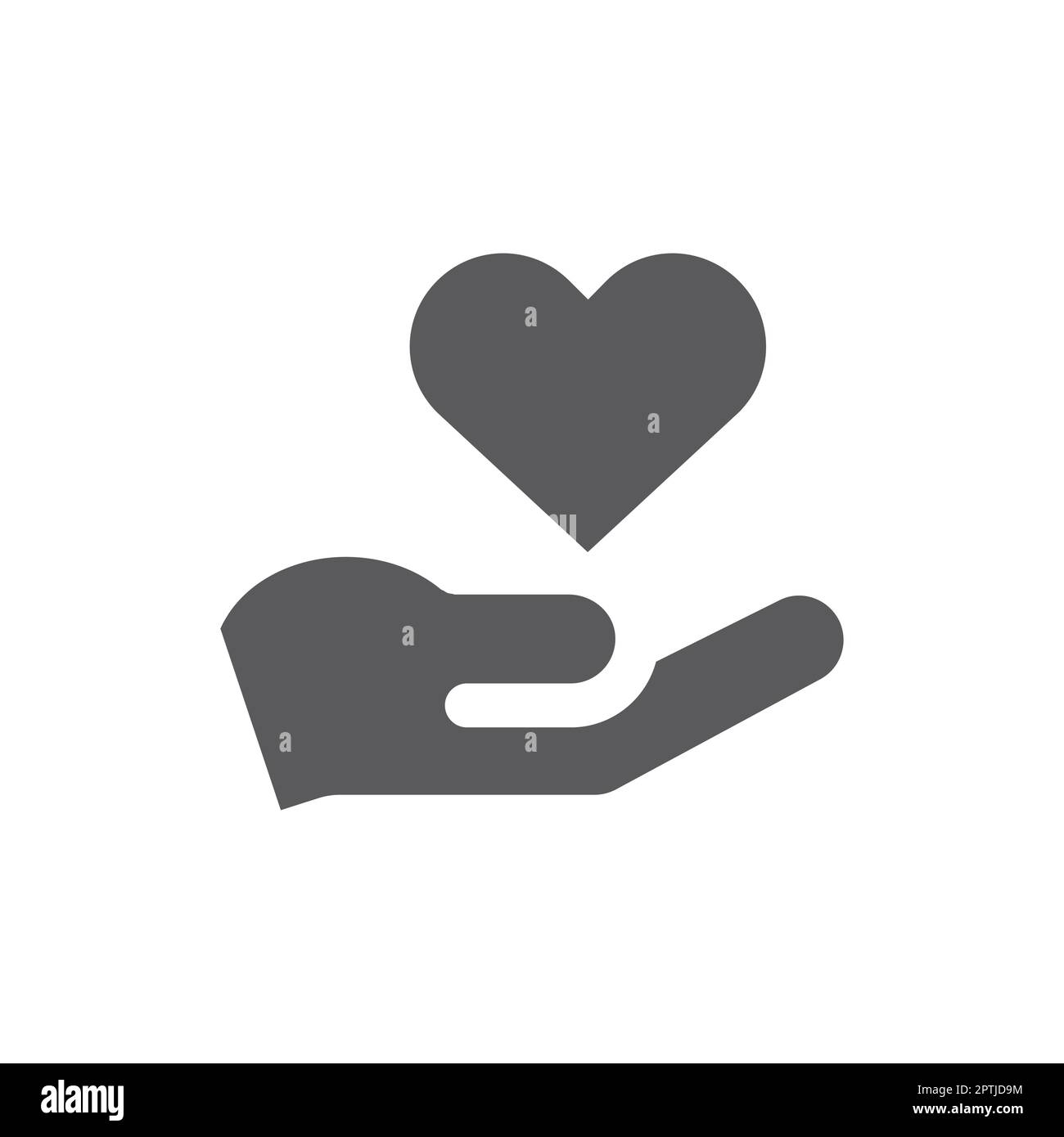 Heart care hand filled Stock Vector Images - Alamy
