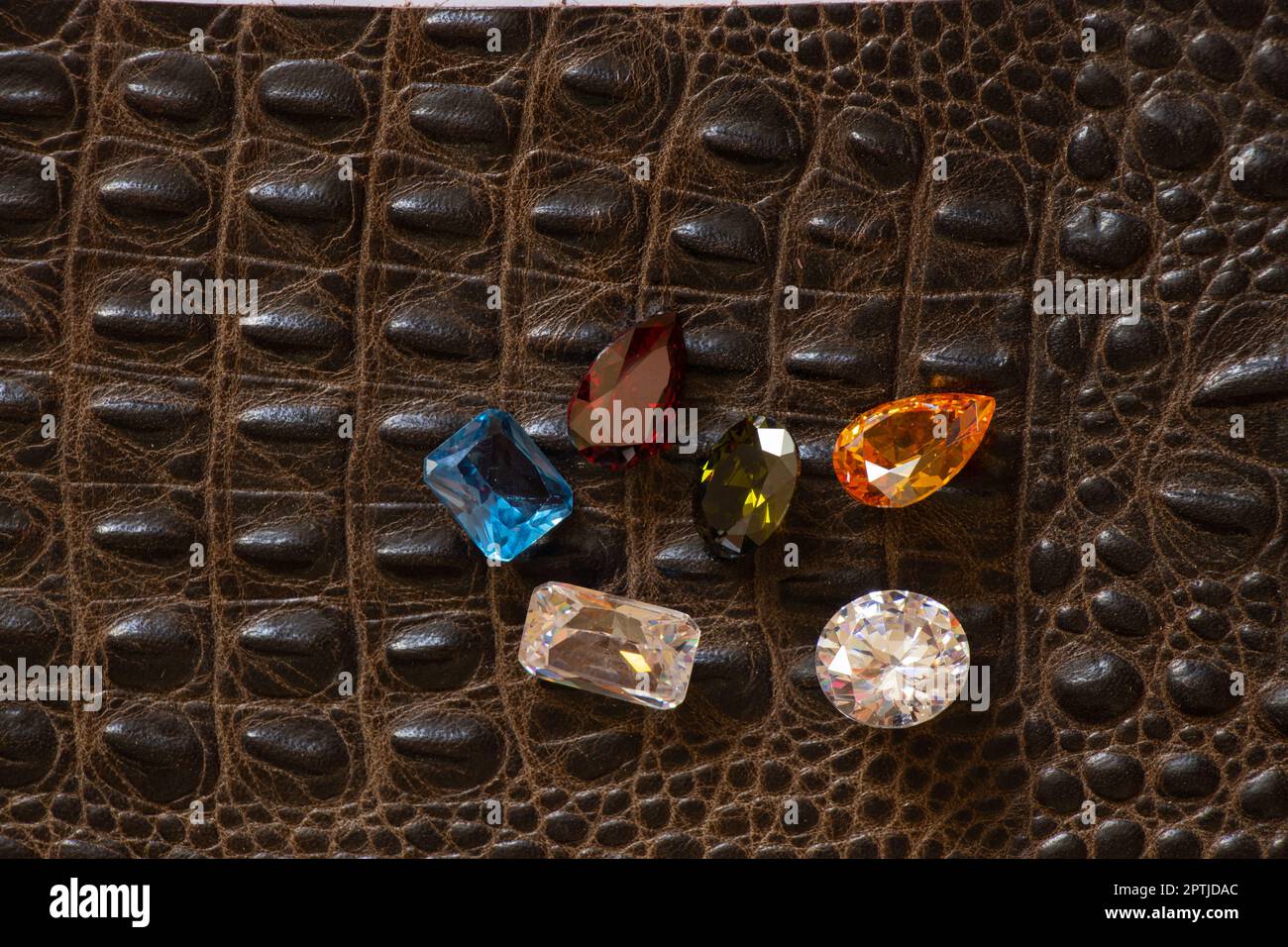 gems on an isolated background of different colors Stock Photo