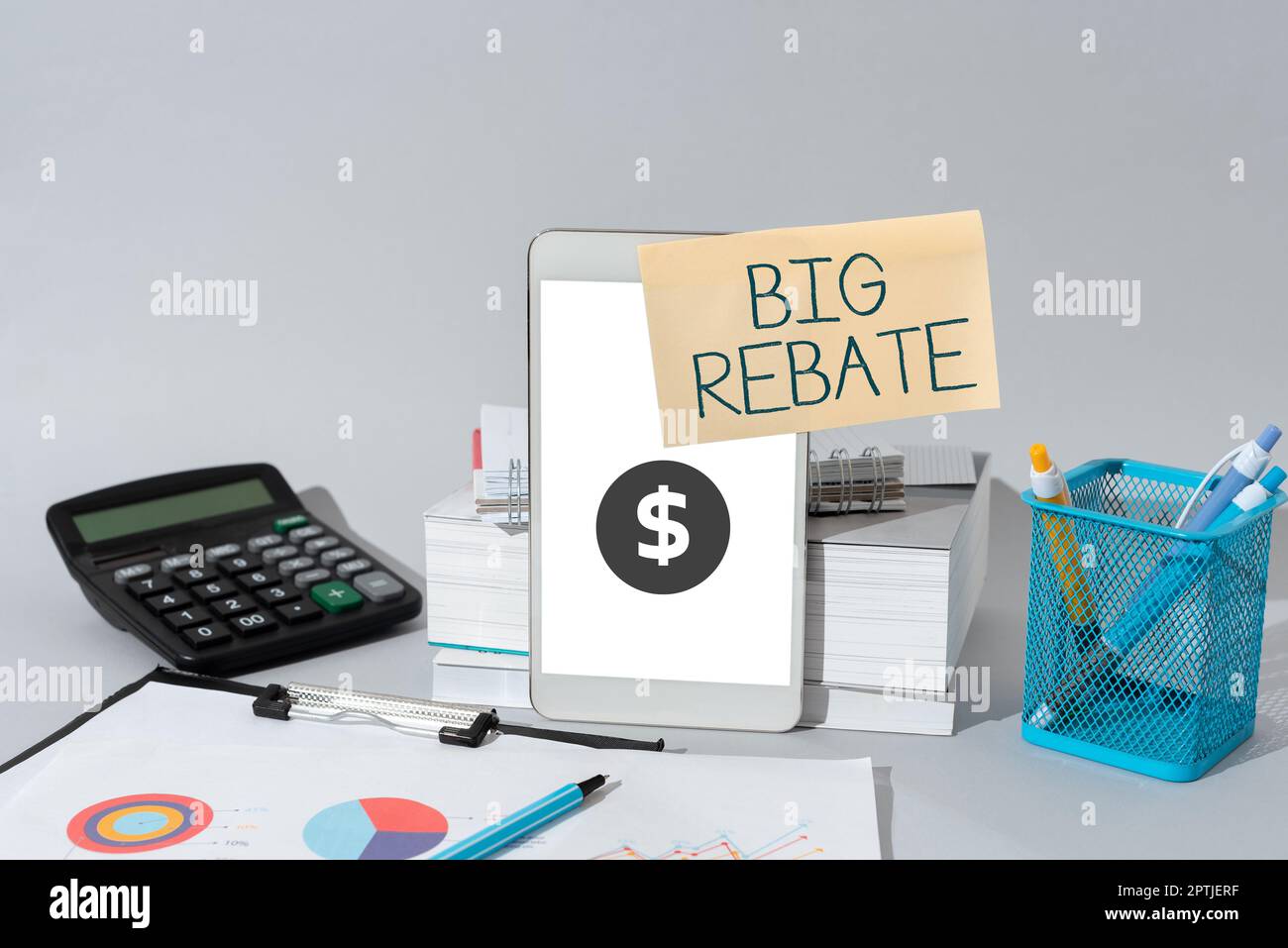 Conceptual display Big Rebate, Conceptual photo Huge rewards that can ...