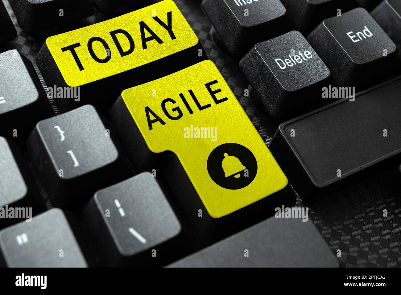 Text caption presenting Agile, Conceptual photo iterative approach to software delivery builds software incrementally Stock Photo