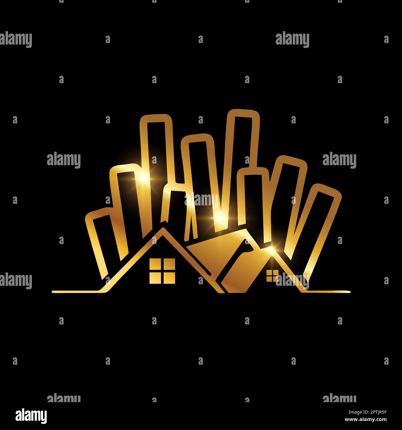 Golden Luxury Real Estate vector Icon Stock Vector Image & Art - Alamy