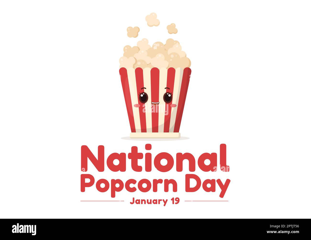 National Popcorn Day on January 19th with a Big Box of Red and White