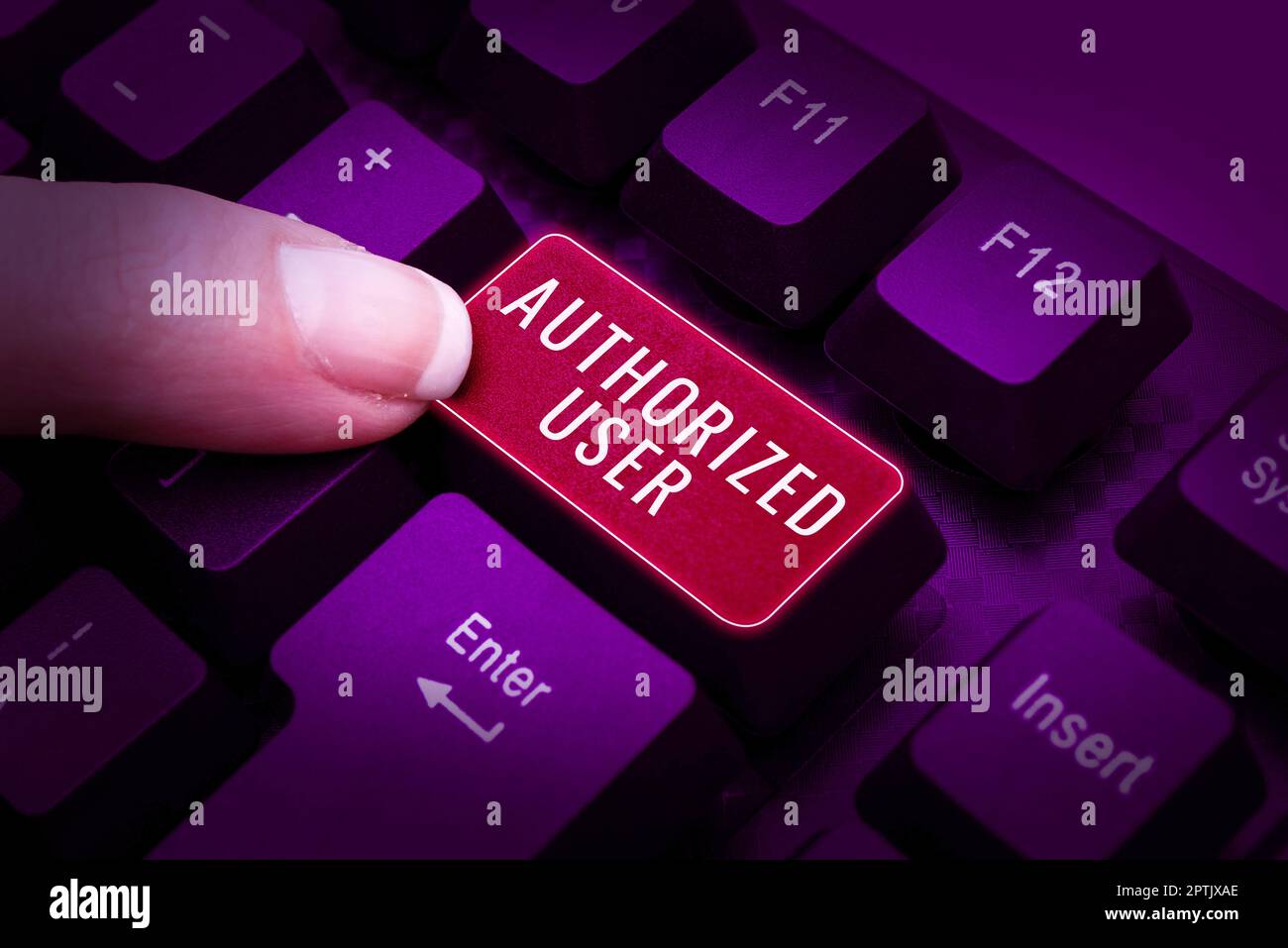 Writing displaying text Authorized User, Word Written on person granted ...