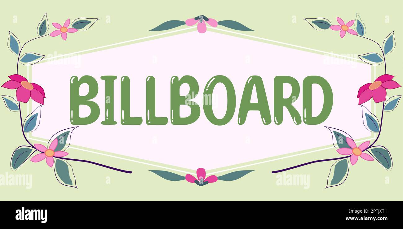 Hand writing sign Billboard, Business showcase a wide outdoor board for ...
