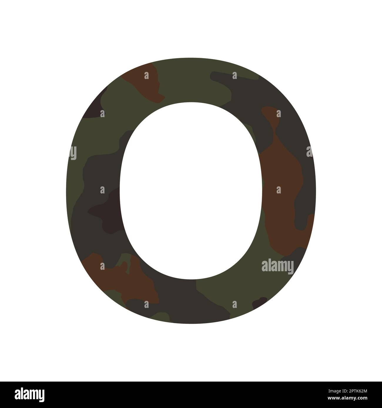 english-alphabet-letter-o-khaki-style-isolated-on-white-background