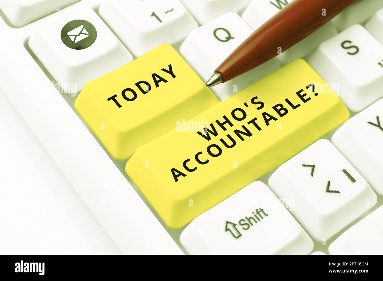 Text sign showing Who S Accountable, Concept meaning answerable for ...