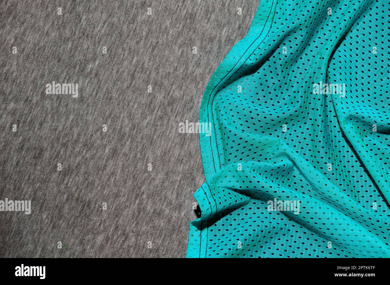 Textile Rmpled Top view of cloth textile surface. Close-up rumpled heater and knitted ...