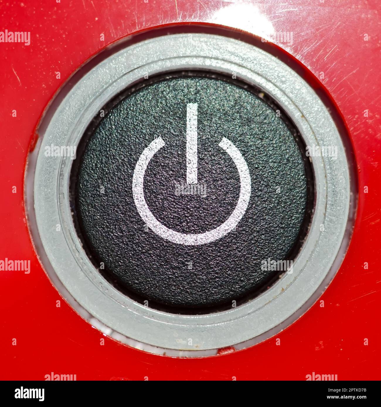 Power button, switch on an electrical device, with standby symbol Stock