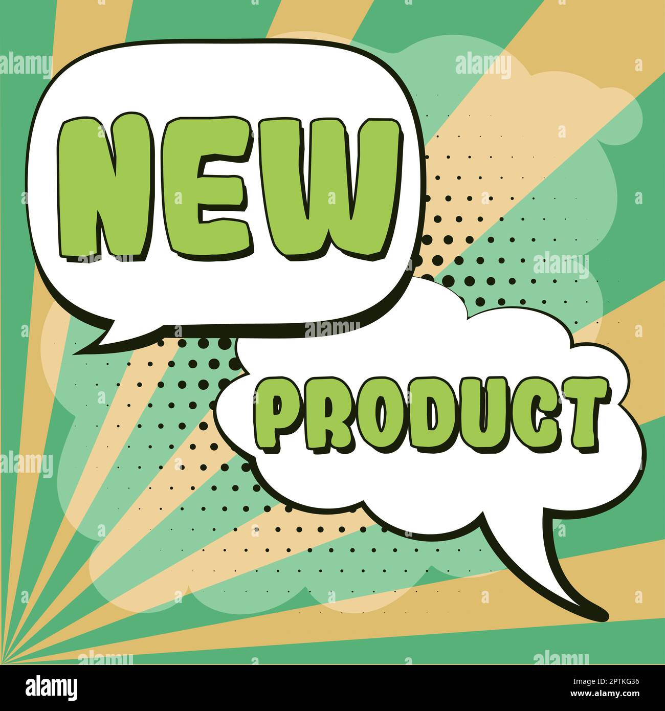 Text caption presenting New Product, Word for goods and services that