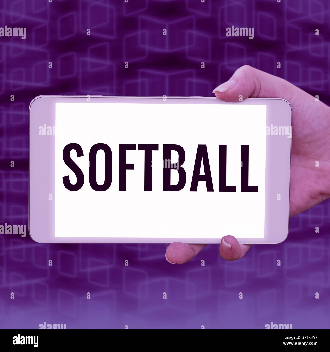 Text caption presenting Softball, Concept a sport similar to