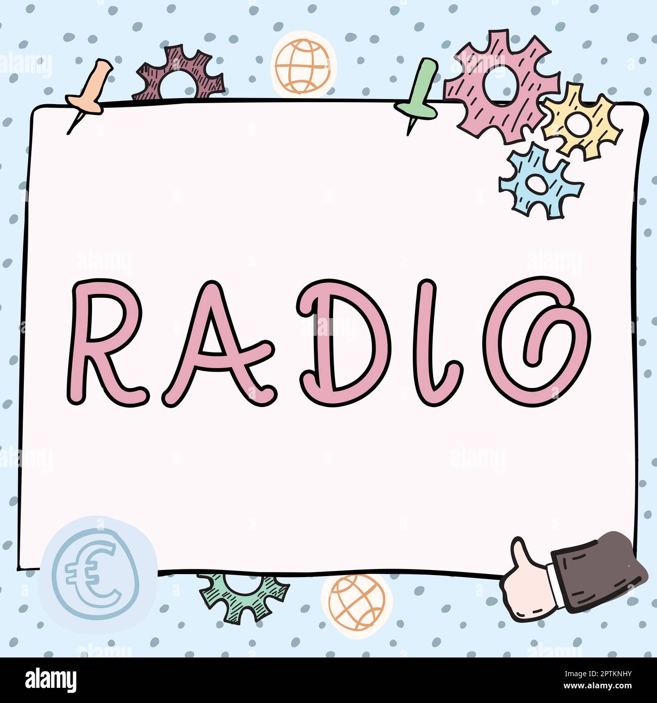 Hand writing sign Radio, Word Written on transmission reception