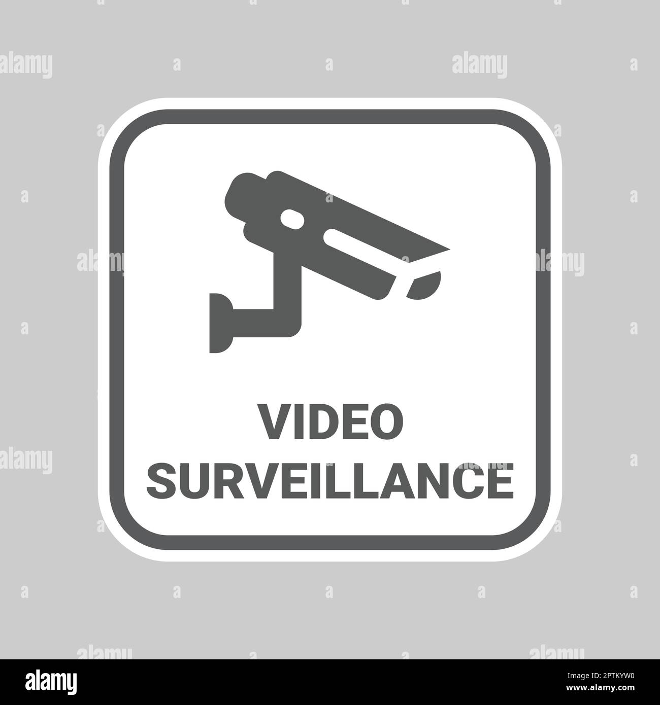 Video surveillance vector sticker. Cctv, security camera label sign