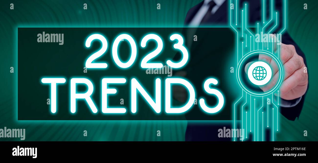 Text showing inspiration 2023 Trends, Business approach things that is