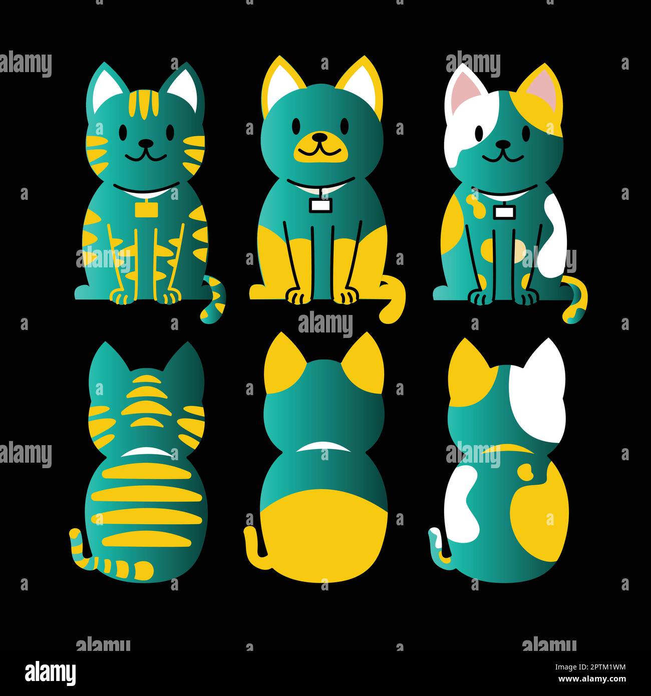 funny cartoon cats breeds set Stock Vector Image & Art Alamy