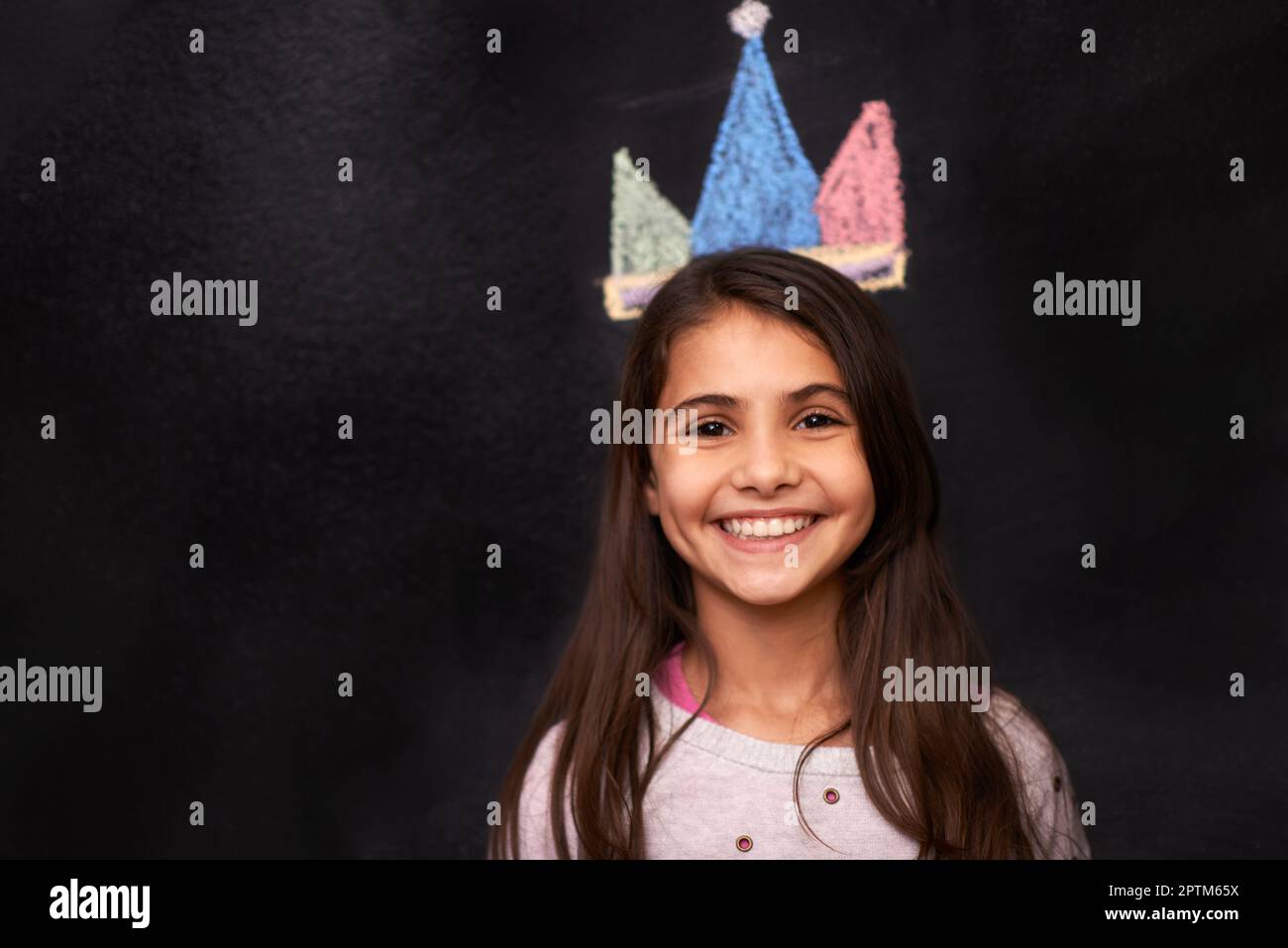 A princess keeps her head up so her crown wont fall off. Portrait of a