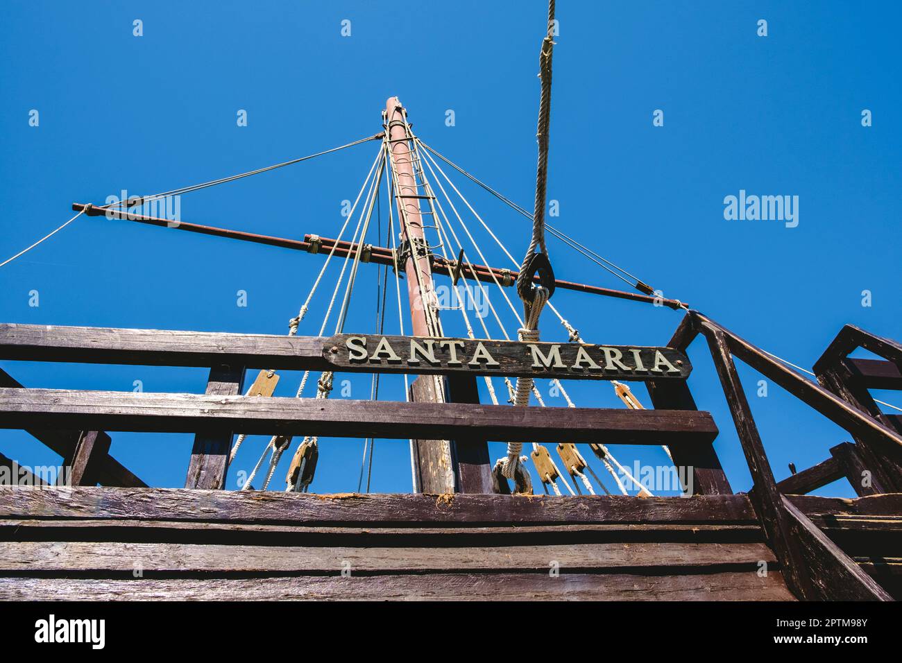 Palos de la frontera, Spain April 22, 2023 Recreation of the three