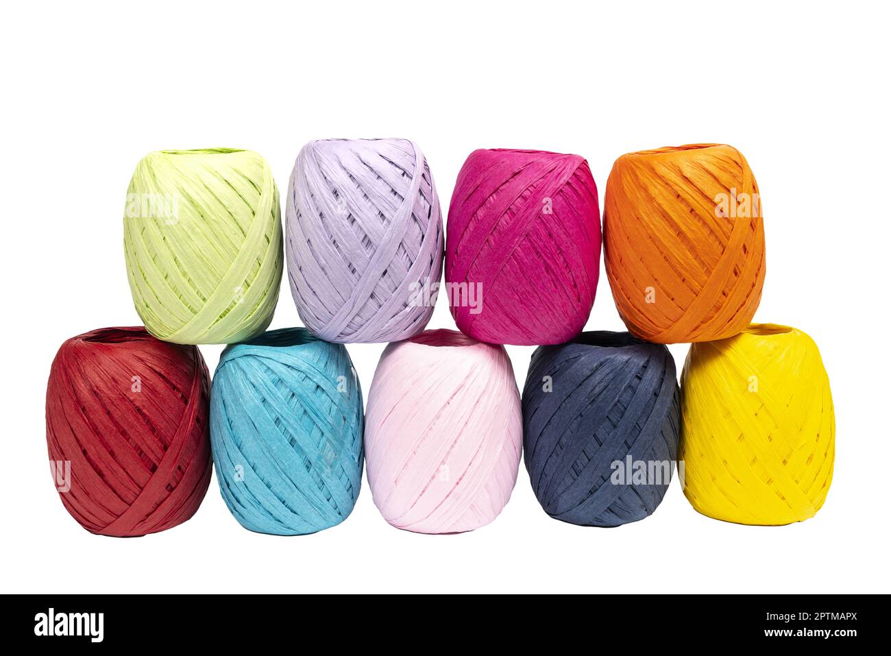 some balls of colored raffia on a transparent surface Stock Photo - Alamy