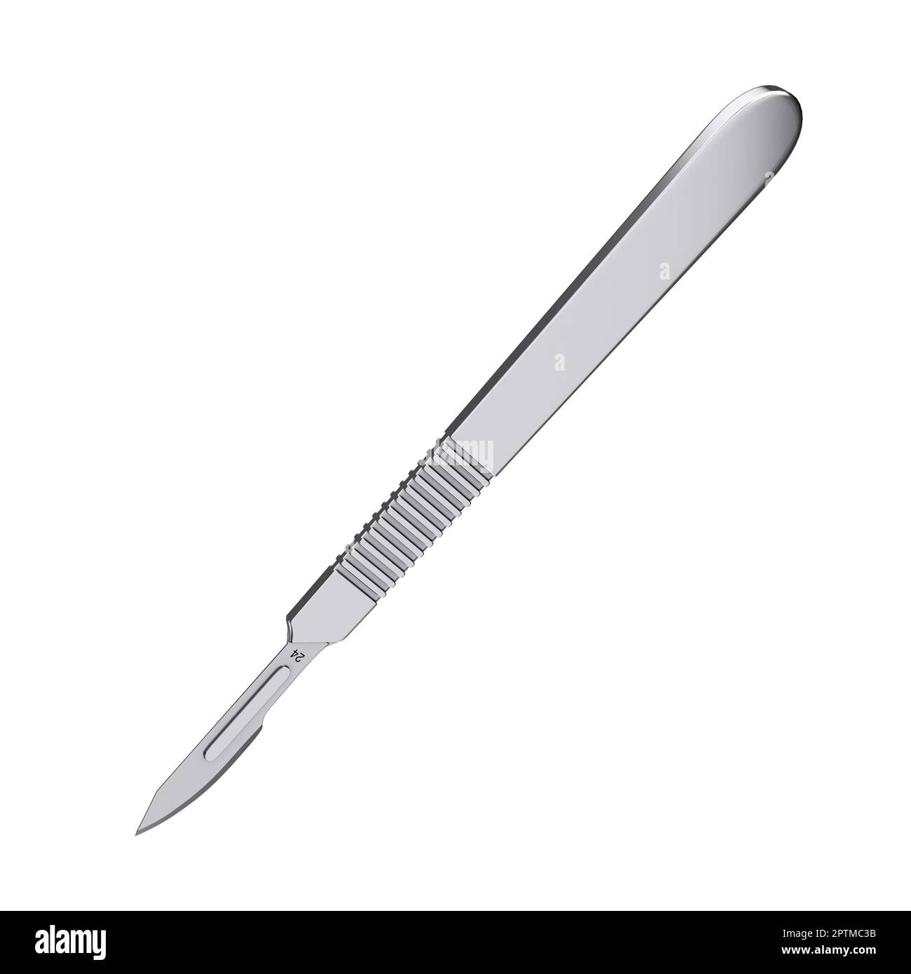 Surgical Stainless Steel Metal Scalpel On A White Background 3d Surgical Stainless Steel Metal Scalpel On A White Background 3d