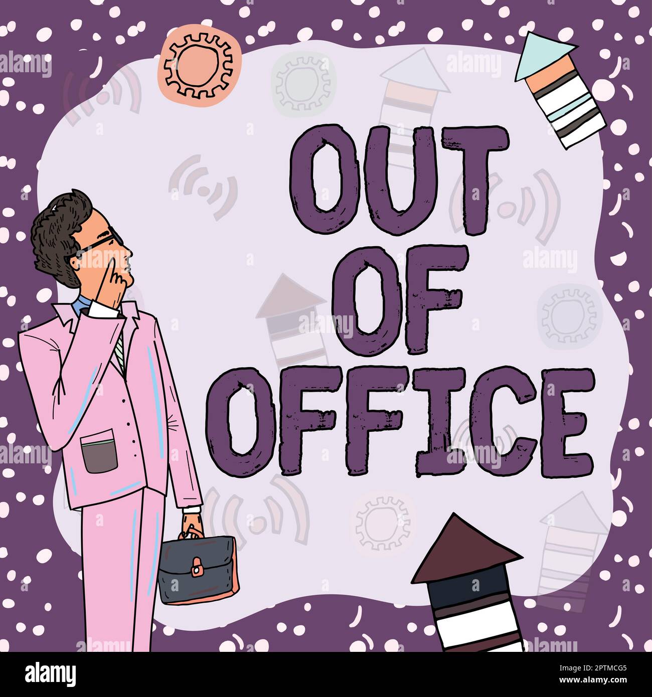 Sign displaying Out Of Office, Word for Outside the job Nobody in