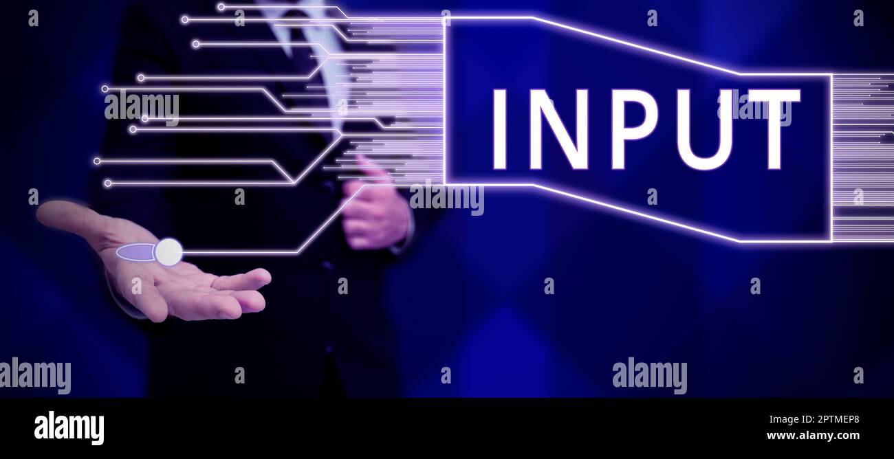 Writing displaying text Input, Concept meaning place where device
