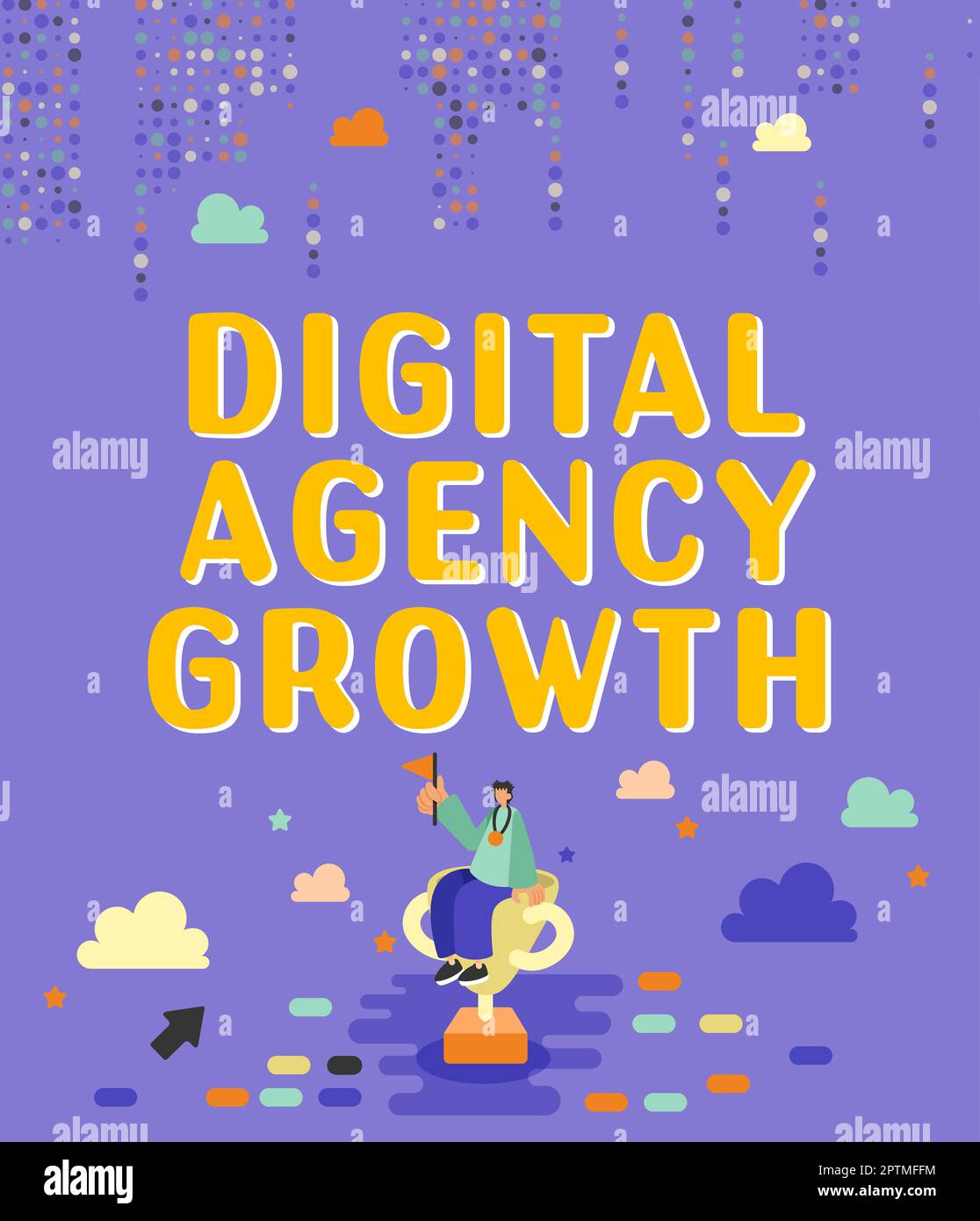 Sign displaying Digital Agency Growth, Business showcase Progress of ...