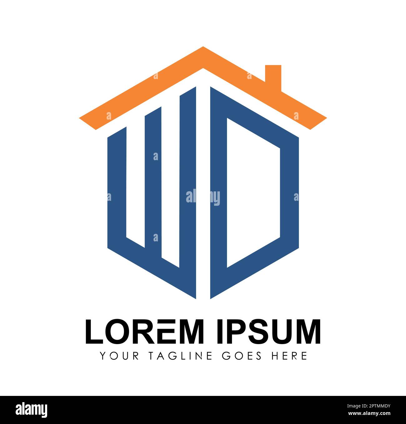 Home Monogram Logo Initial Letters WD Stock Vector