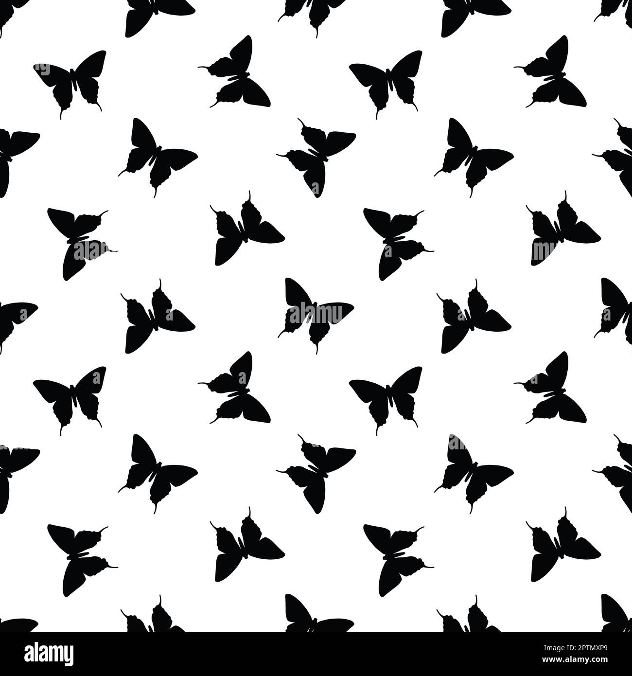 Black and white seamless repeat pattern butterfly design Stock Vector ...
