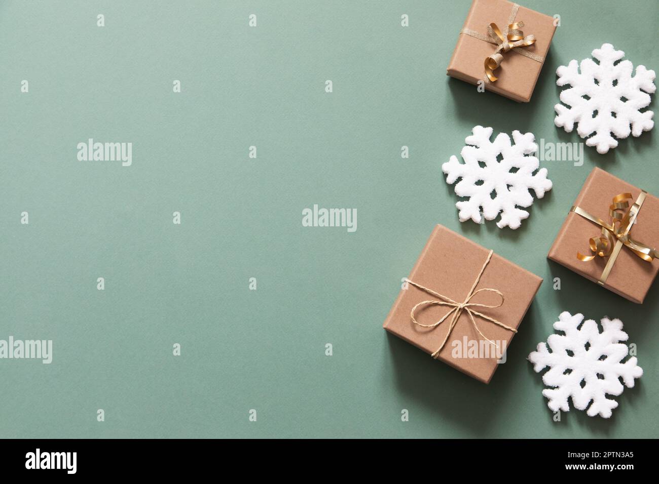 Christmas background with decorations and gift box Stock Photo - Alamy