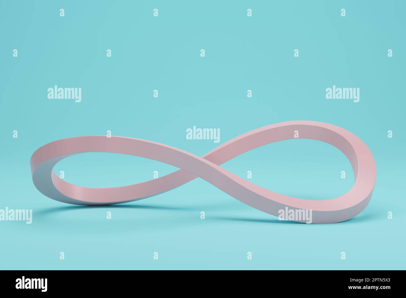 Symbol infinity on blue pastel color background. 3d rendering, 3d illustration Stock Photo